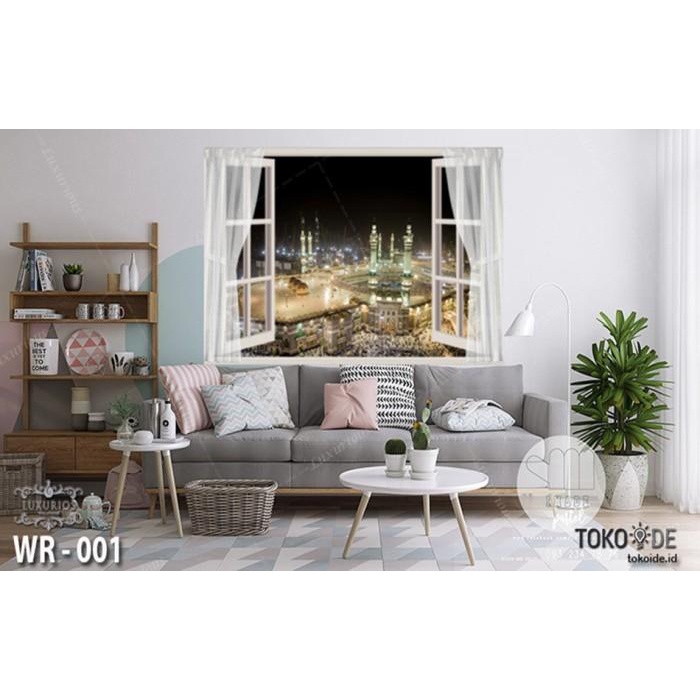 3D WALLPAPER DINDING | PEMANDANGAN KAABAH MASJID ISLAMI |Bahan Banner