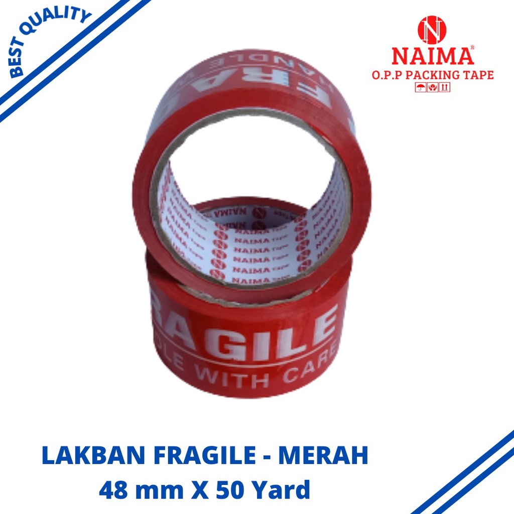

LAKBAN FRAGILE MERAH PUTIH MURAH 48mm x 50 YARD