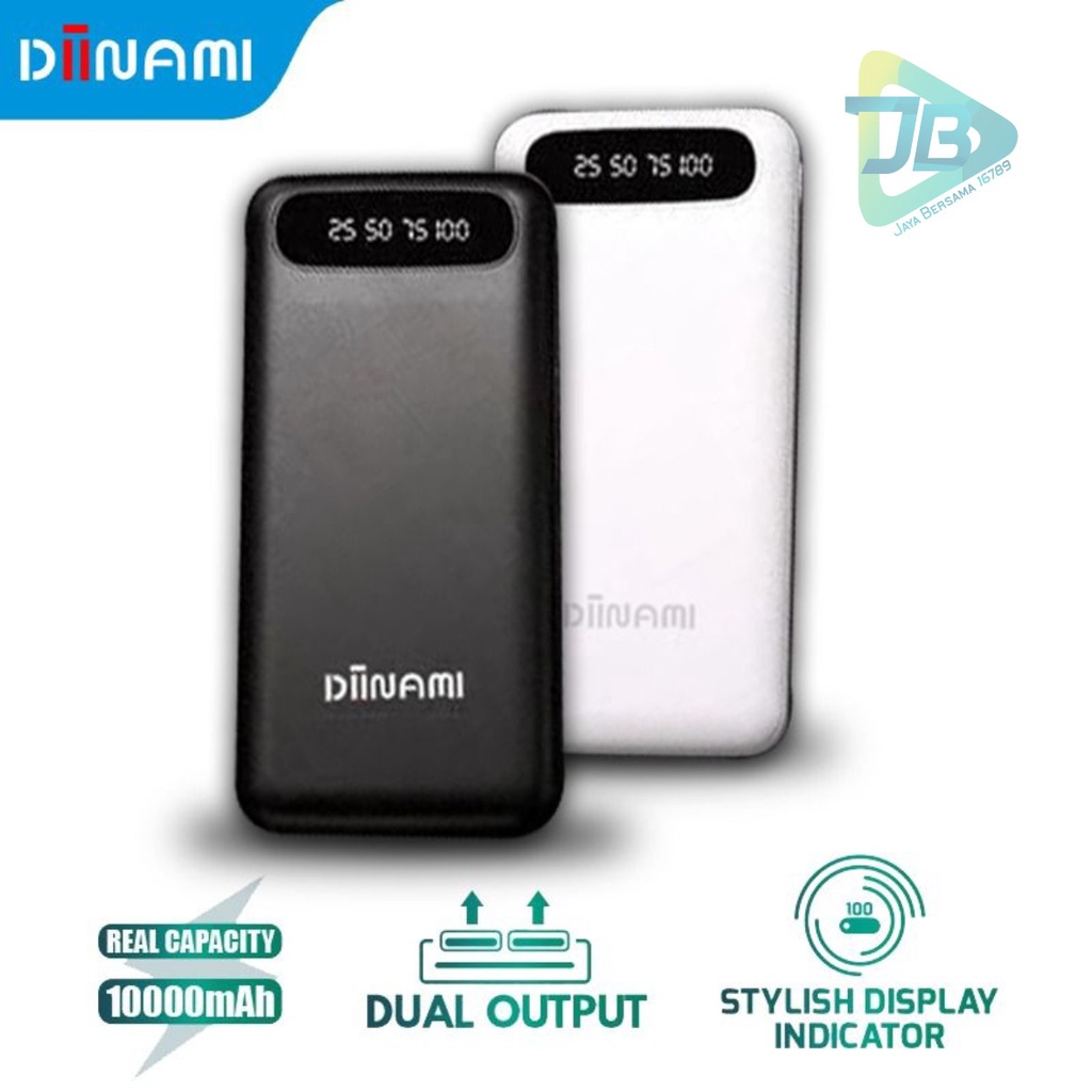 PowerBank DIINAMI  10000mah A89 2.1A Dual Input Port Type C &amp; Micro USB Original Fast Charging Real Capacity GARANSI 1 TAHUN JB5619