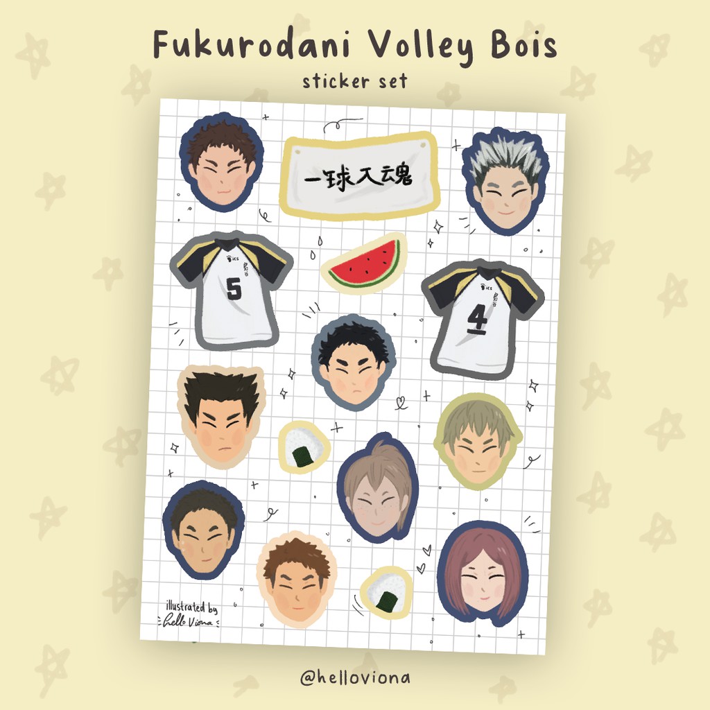 

Haikyuu Fukurodani Volley Bois Sticker Set | Hello Viona