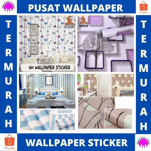 [BAYAR DITEMPAT] PROMO TERMURAH wallpaper dinding motif dan karakter Size 45cm X 1M / Wallsticker Premium Quality motif ELEGANT