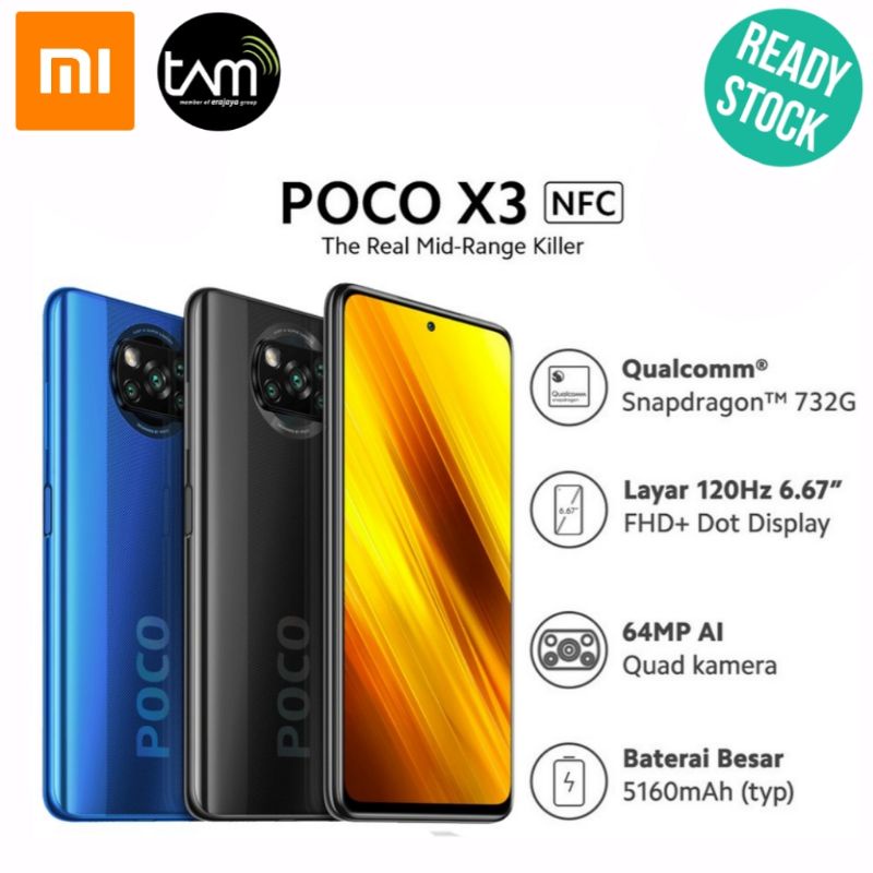 Xiaomi Poco X3 NFC 6/64 GB 8/128 GB Snapdragon 732G Garansi Resmi