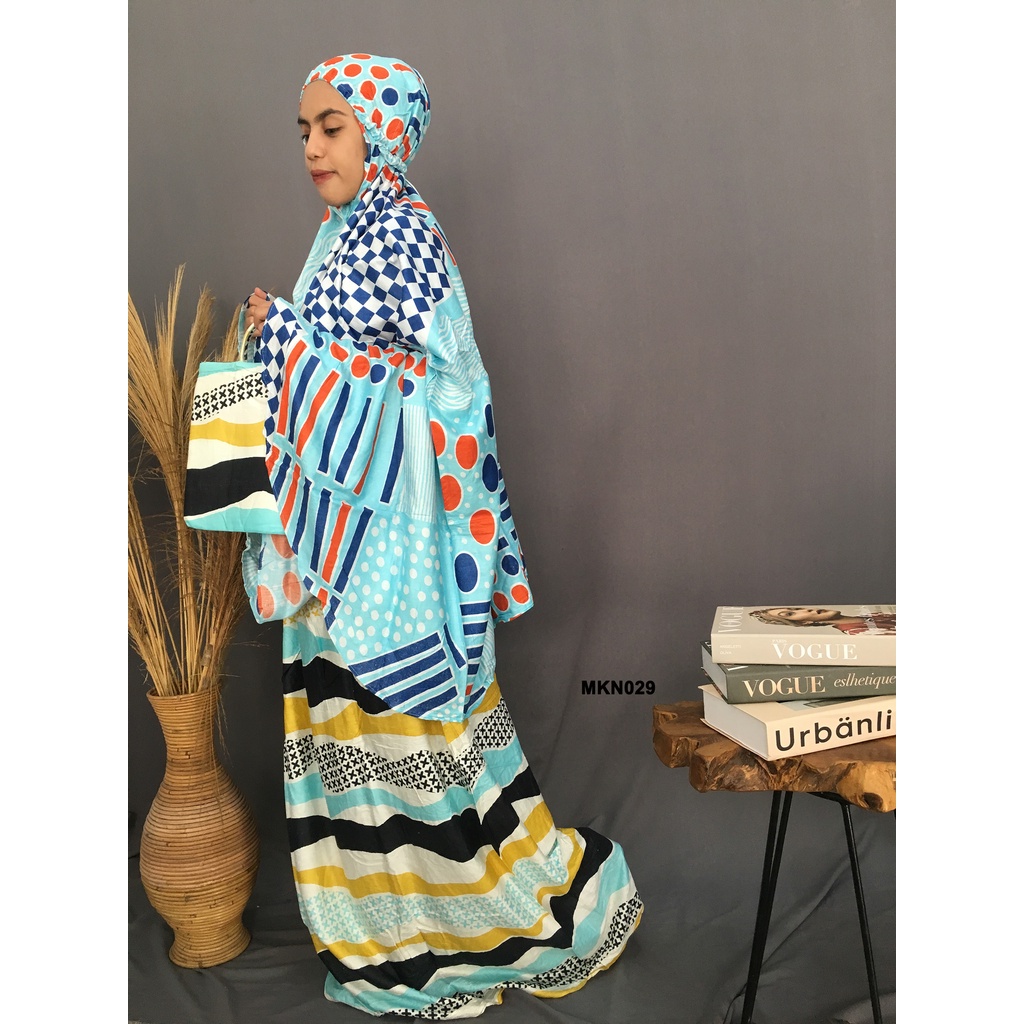 Mukena Bali Wanita Dewasa Rayon Rotary Motif Kekinian Abstrak Standart