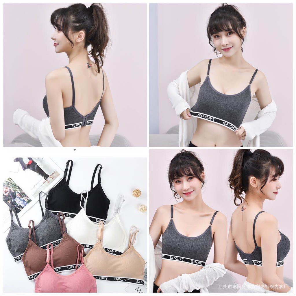 SPORT BRA GYM BRA OLAHRAGA PUSH UP WANITA TANPA KAWAT ELASTIS SEXY IMPORT