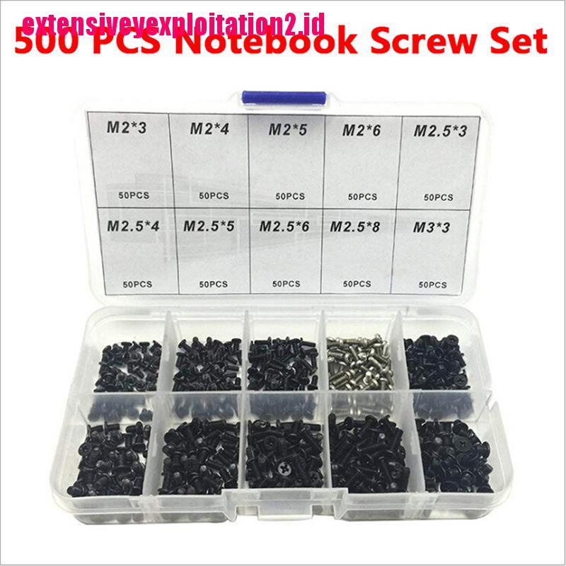 500pcs / set Sekrup m2 m2.3 m3 universal Untuk laptop