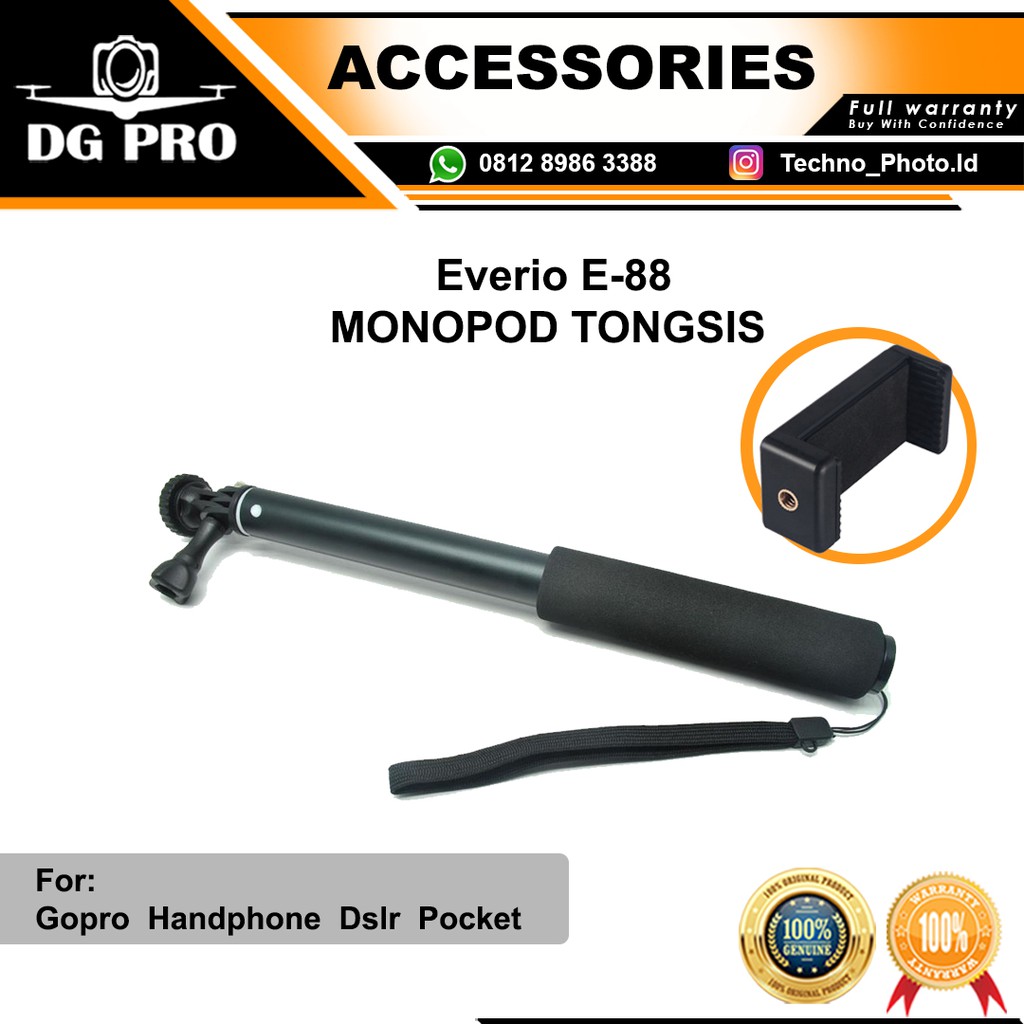 MONOPOD TONGSIS ACTION CAM -BRICA-GOPRO-BCARE-SBOX-SJCAM