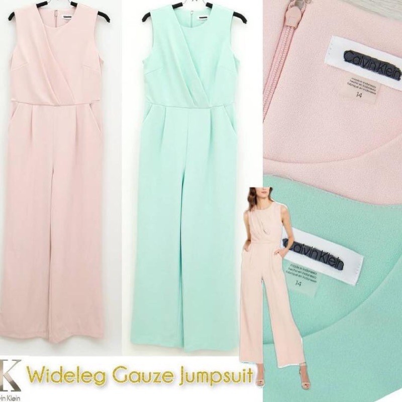 wideleg Gauze Jumpsuit calvin klein