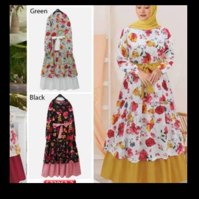 Gamis extu motif bunga