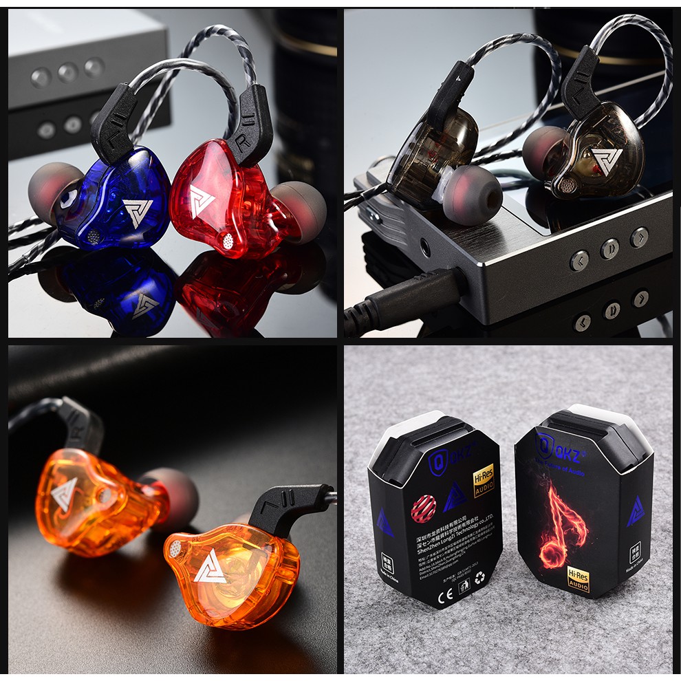 Original QKZ AK6 Earphone Olahraga 3.5mm AUX Universal HiFi Suara Musik Dengan MIC In-ear Headset Ringan Untuk Ponsel Pintar