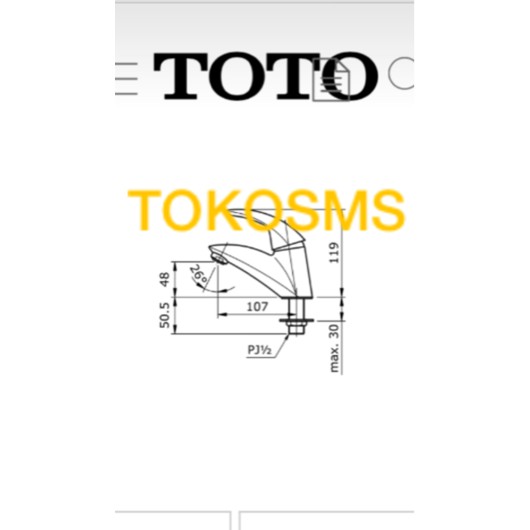 kran air wastafel toto TX109LH original TOTO TX 109 LH