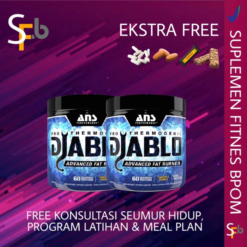 ANS DIABLO AM 60 SERVING PEMBAKAR LEMAK DIET SUPLEMEN MAKANAN FITNESS  KESEHATAN NON HYDROXYCUT