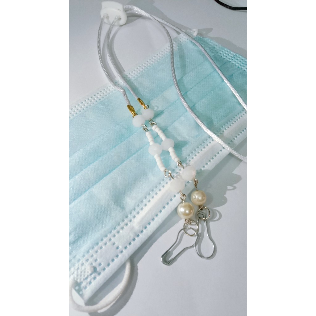 Kalung Masker hijab strap Mask Korea Kalung Masker motif Kristal &amp; Mutiara  Kalung Strap Mask