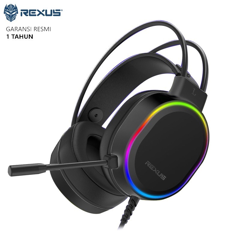 Headset Gaming Rexus Thunderfox HX9 RGB Gaming Headset - Hitam