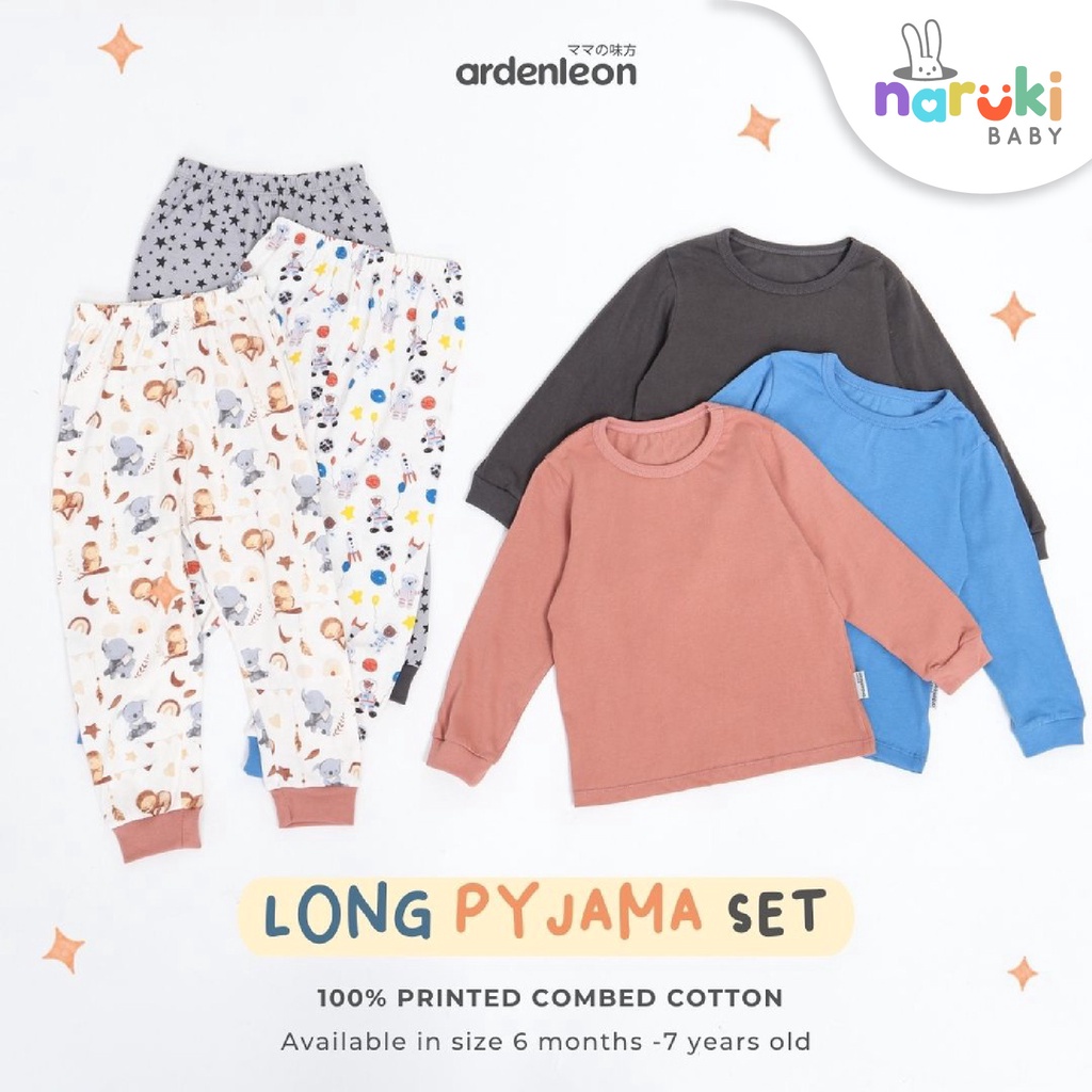 Ardenleon Long Pyjama Astronot Owl Star Kid Arden Leon Baju Tidur Anak