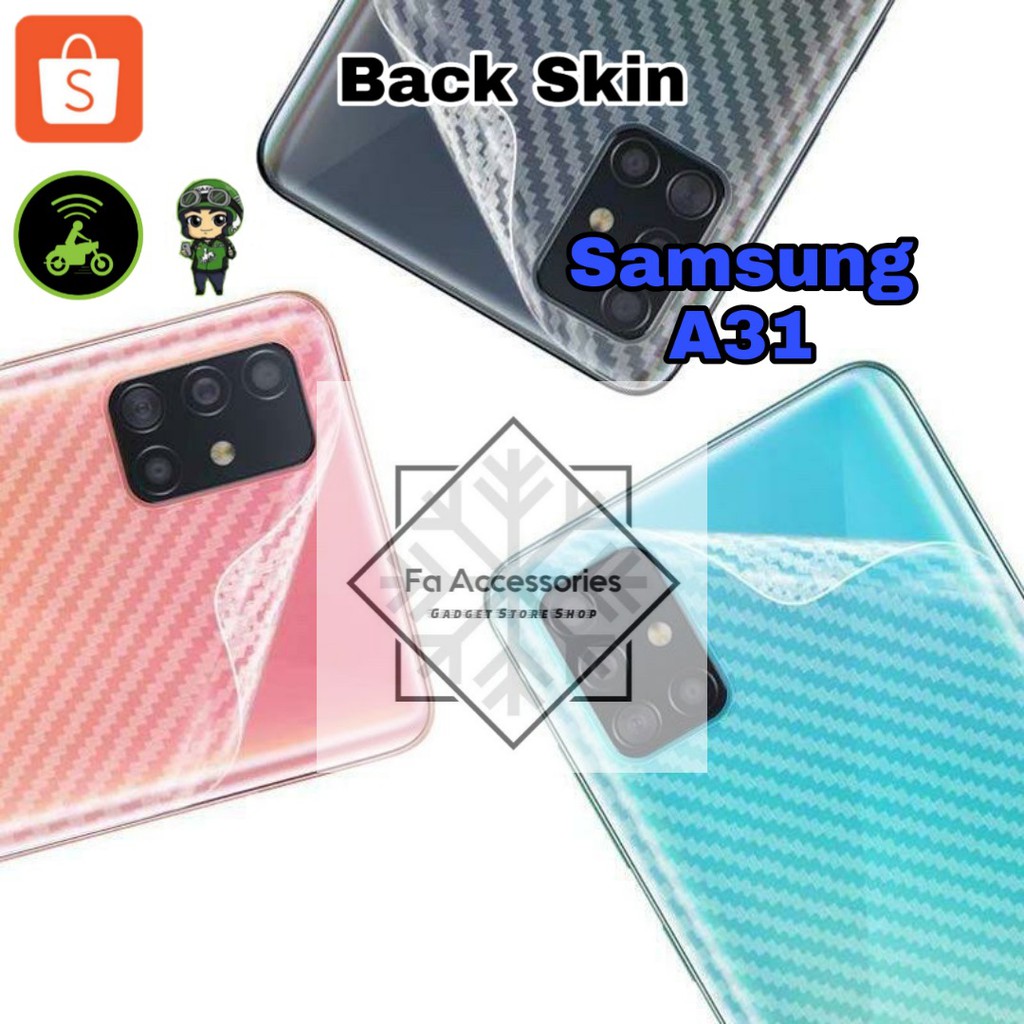 Skin Carbon samsung GALAXY A31 M51 J4 J4PLUS antigores belakanG back PLUS