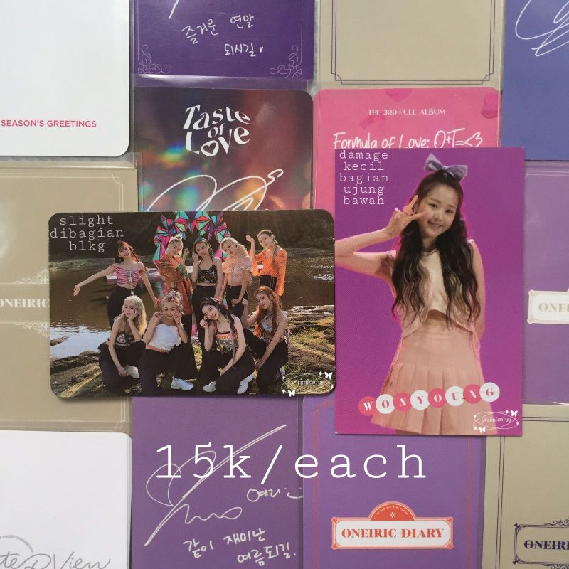 photocard grup twice & wonyoung izone ar diary ver oneiric diary