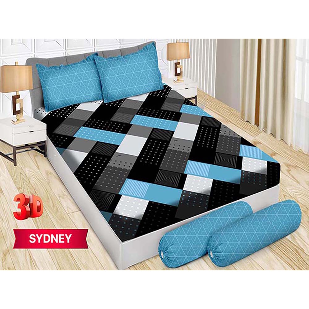 Sprei Bonita 3D Bantal 4 King 180x200 cm Motif Sydney