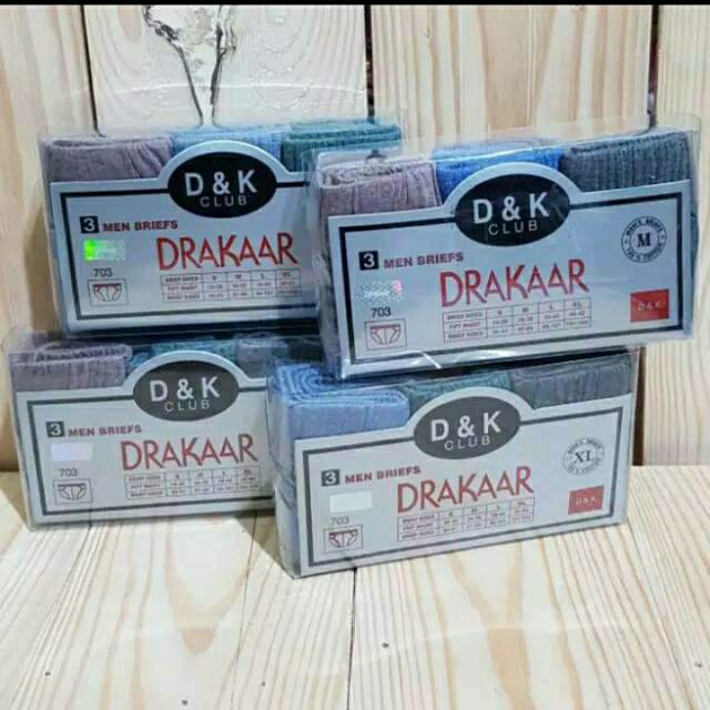 1 Box 3 Pcs Celana Dalam Drakaar - CD Pria Dewasa - Murah dan Berkualitas