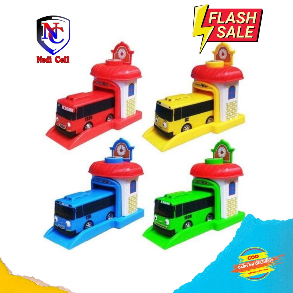 Mainan  Anak Bus Tayo 1 set Garasi Murah Kecil Tayo lani gani Rogi mini besar harga murah