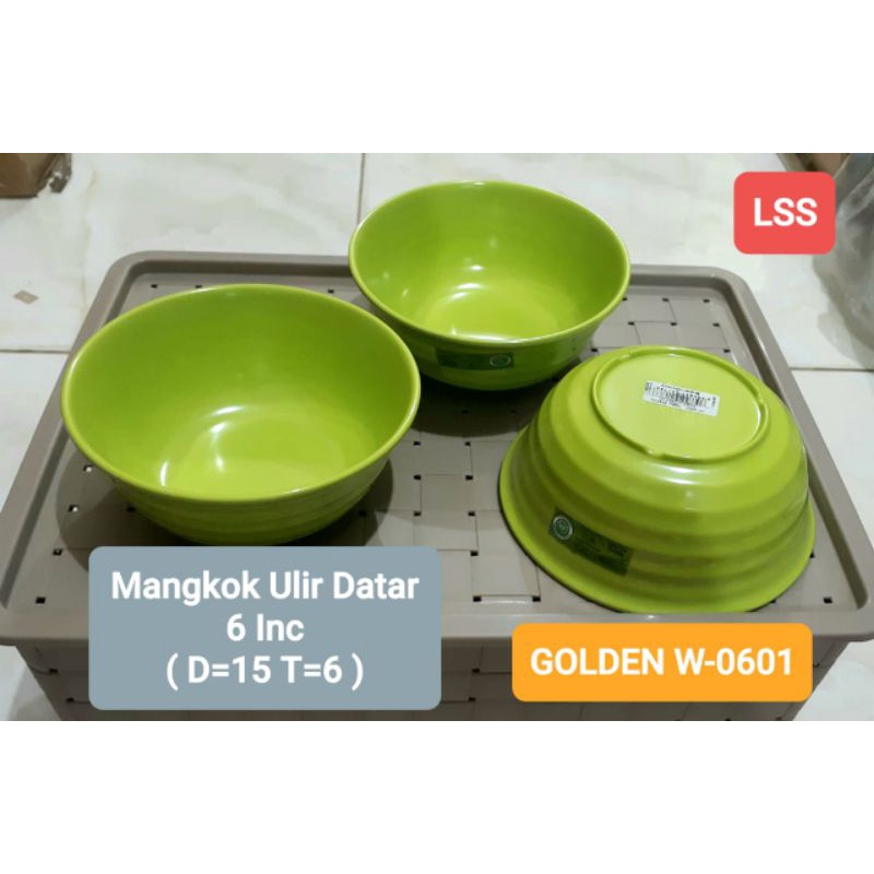 W0601 (6pcs) Mangkok Ulir Melamin Golden W-0601