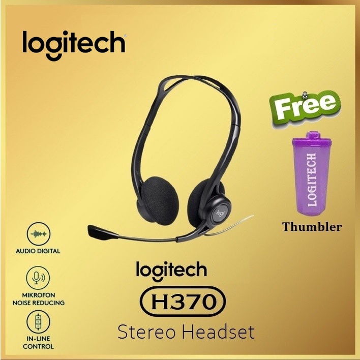 Logitech h370 USB Stereo Headset with Mic Headphone Earphone