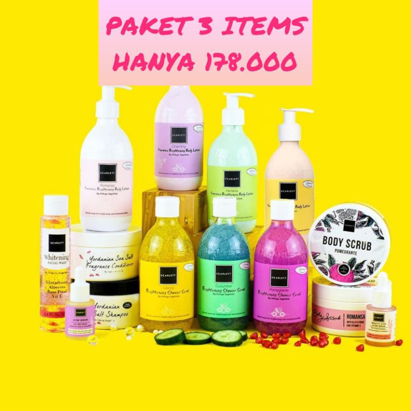 SCARLETT WHITENING PAKET 3 ITEMS