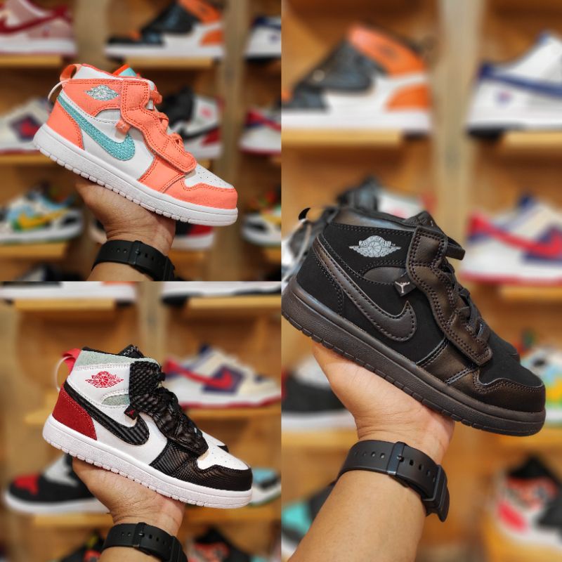 Sepatu Anak Nike Air Jordan 1 Velcro Premium Original