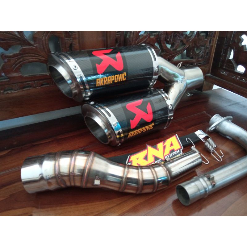 Knalpot Akrapovic cabang dua nmax, pcx, aerox, beat, Lexi, vario, mio, adv