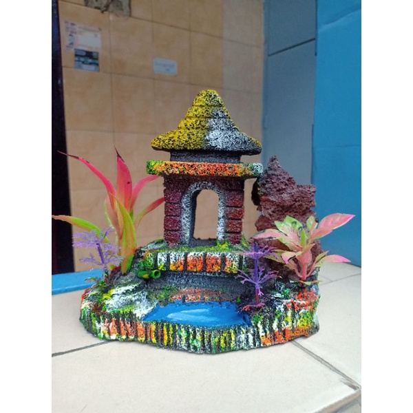 Hiasan Akuarium Rumah Panggung Terowongan ikan