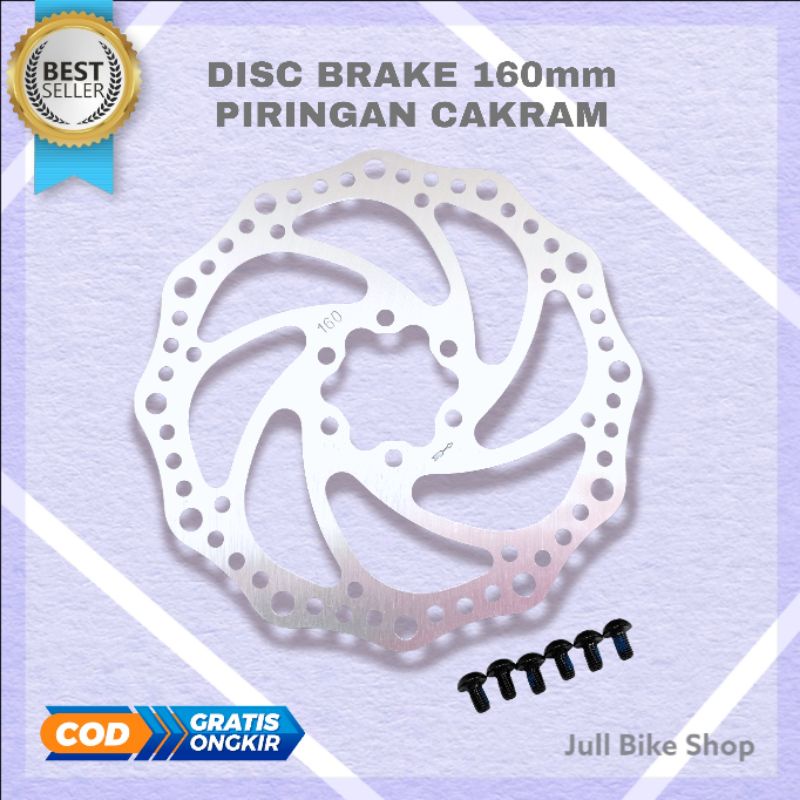 Disc brake sepeda piringan cakram lipat mtb 160mm 6 baut tebal kuat rotor