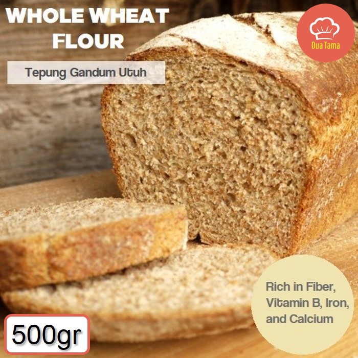 TEPUNG GANDUM 500GR UNTUK ROTI GANDUM CAKE COOKIES / WHOLE WHEAT