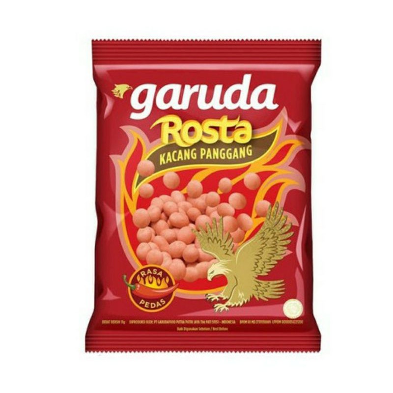 Kacang Garuda Rosta Panggang Rasa Pedas 11gr / Rasa bawang 12gr