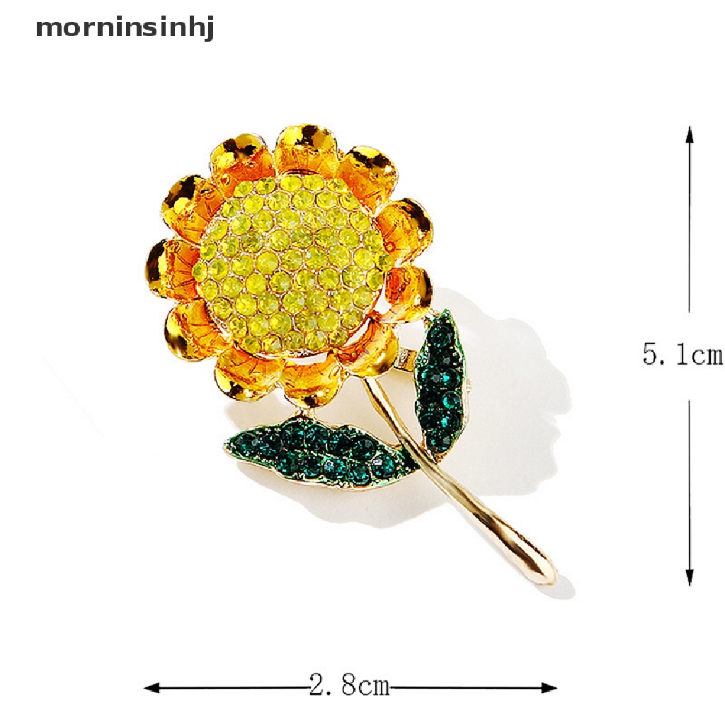 Mor Bros Enamel Bentuk Bunga Matahari Aksen Kristal Untuk Wanita