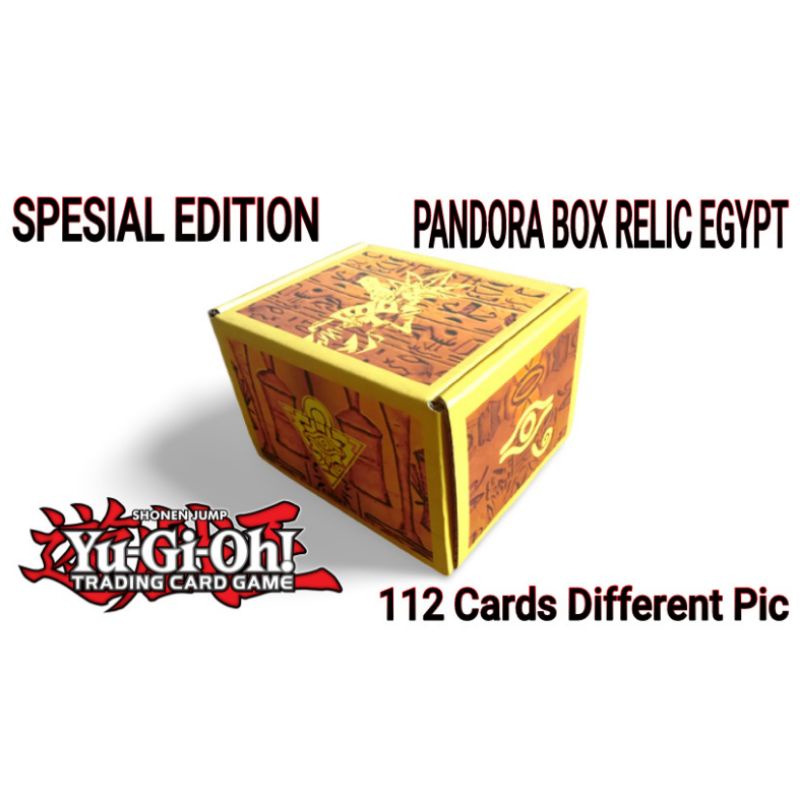 Kartu YUGIOH PANDORA BOX RELIC EGYPT 112 KARTU TERKUAT BERBEDA MILIK YUGI &amp; KAIBA FULL GOLD HOLO