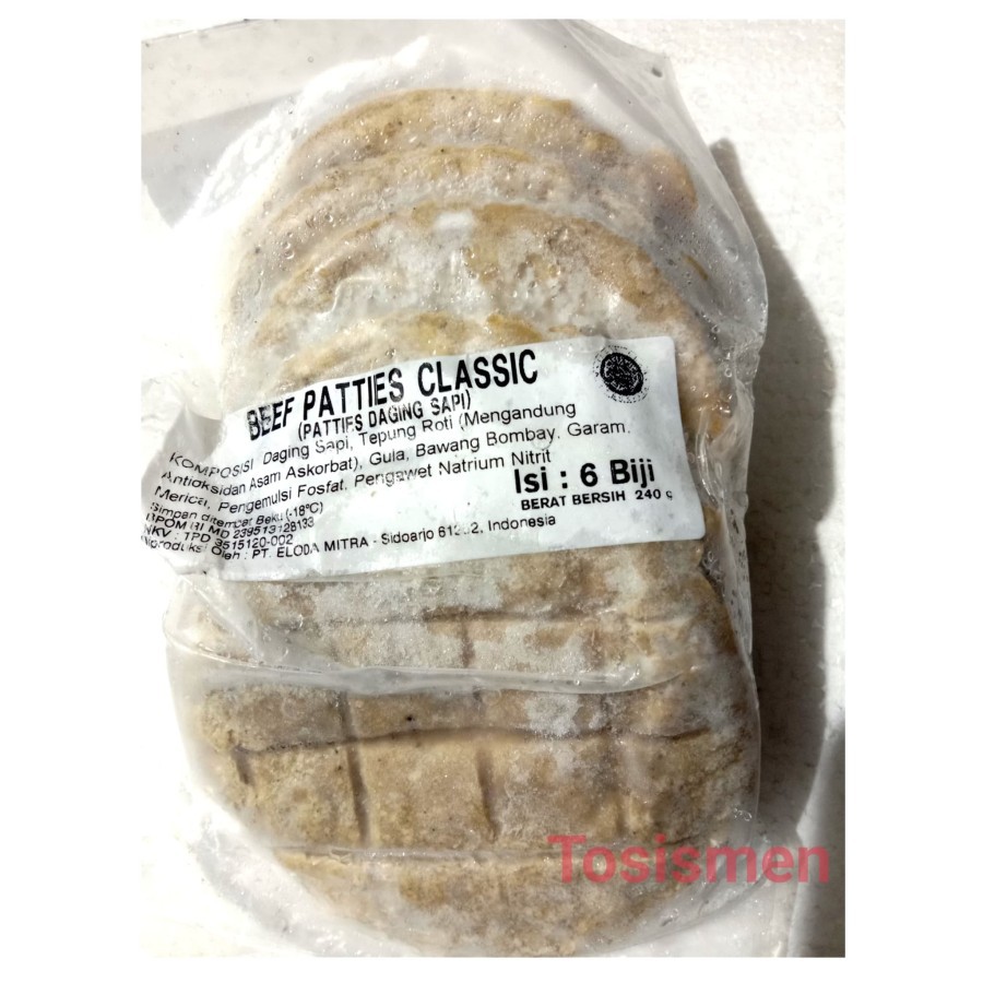 

BERNARDI BEEF PATTIES CLASSIC ISI 6 PCS / DAGING ISIAN BURGER
