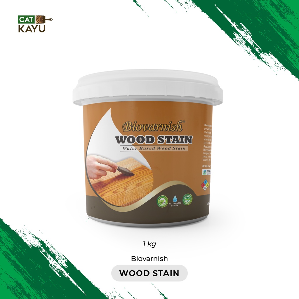 Cat Plitur Kayu 1kg Woodstain Politur Waterbased - Biovarnish Wood Stain