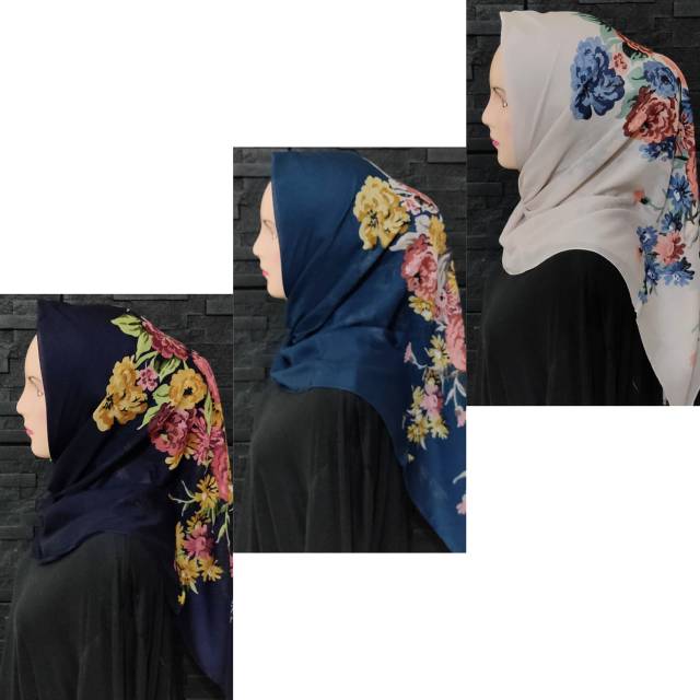 JILBAB SEGI EMPAT MOTIF BUNGA