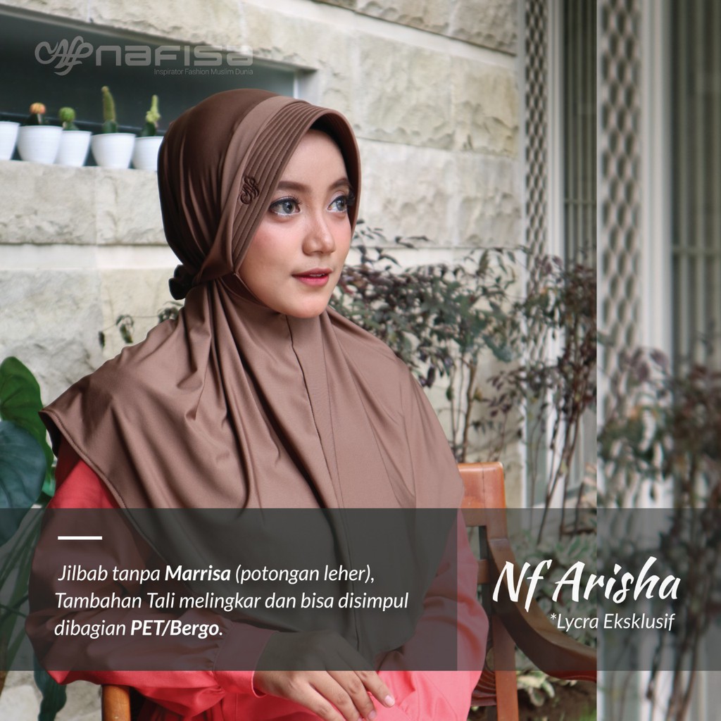 Jilbab Instan Bergo Tali Nafisa Arisha | Kerudung Instan Anti Tembem Hijab Instan Pet Kecil