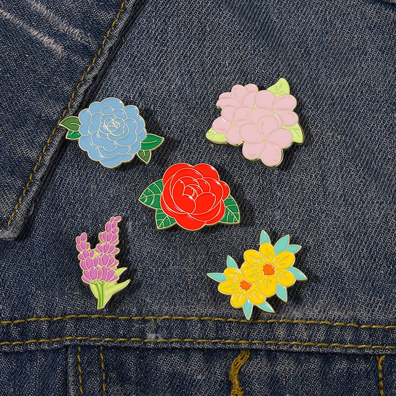 Bros Pin Enamel Bentuk Bunga Hydrangea Peach Blossom Untuk Hadiah