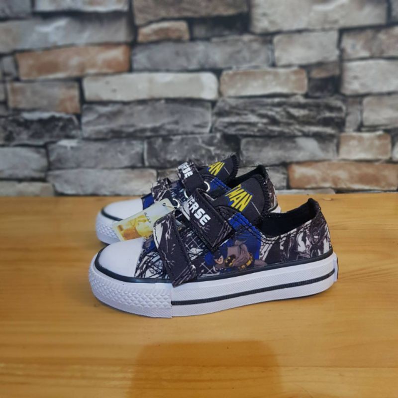 Converse low velcro batman sepatu murah anak anak import quality