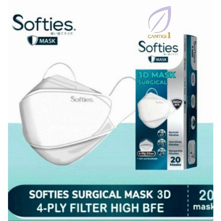 Masker Softies 3D surgical mask 4 ply