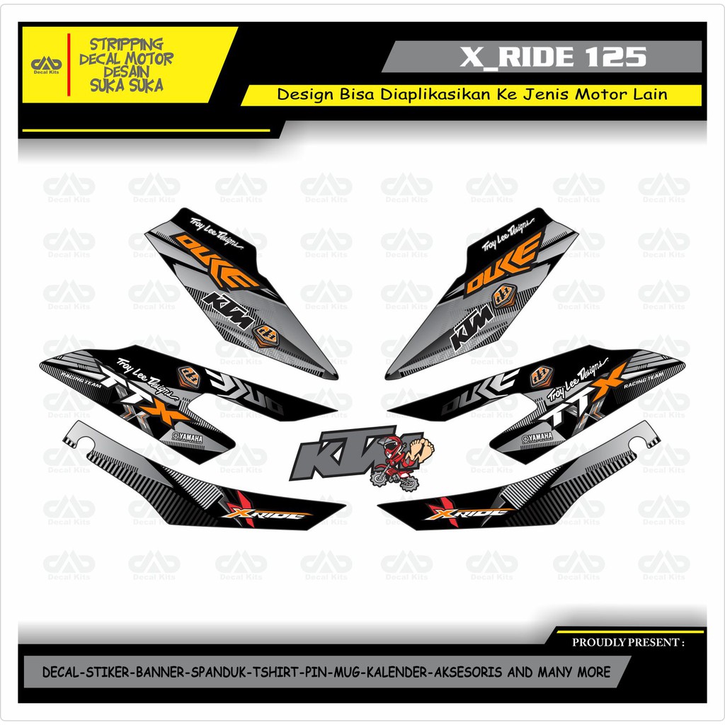 Sticker Striping Yamaha X  Ride  125  New striping stiker  New 