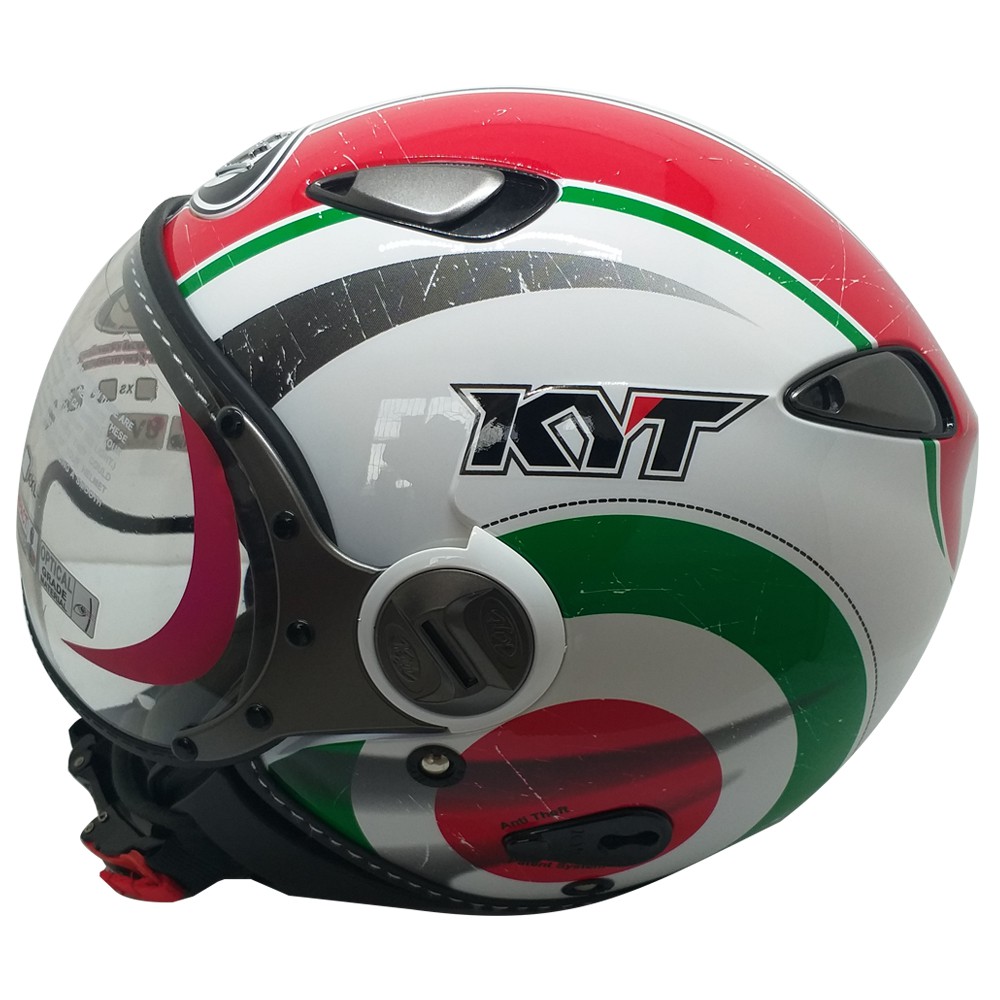 Helm KYT Elsico 1 White/Green Shopee Indonesia