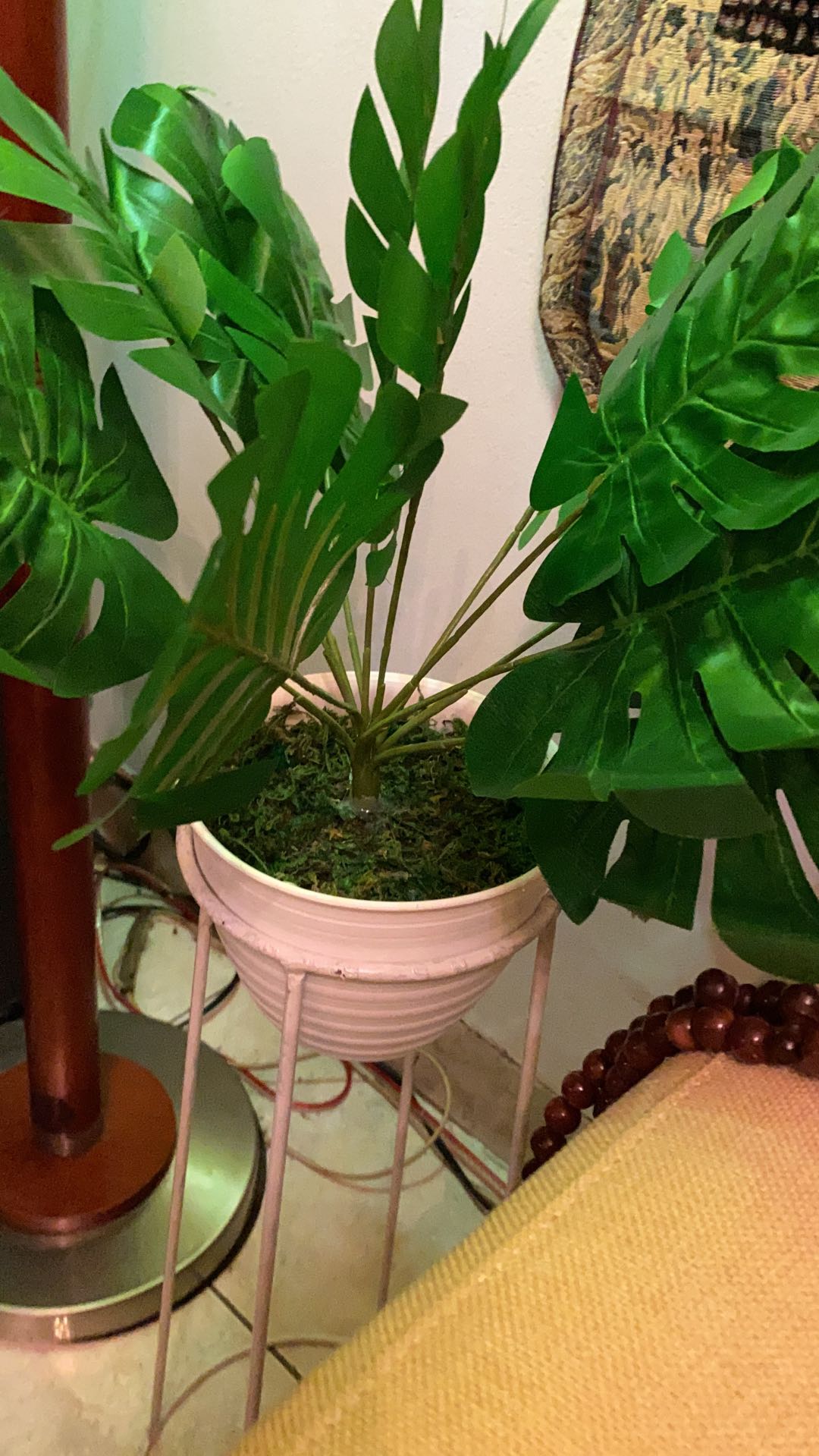 Ariani1318 Set Bunga Plastik Daun Monstera Dengan Pot Plastik Tawon Dekorasi Rumah Shabby Chic