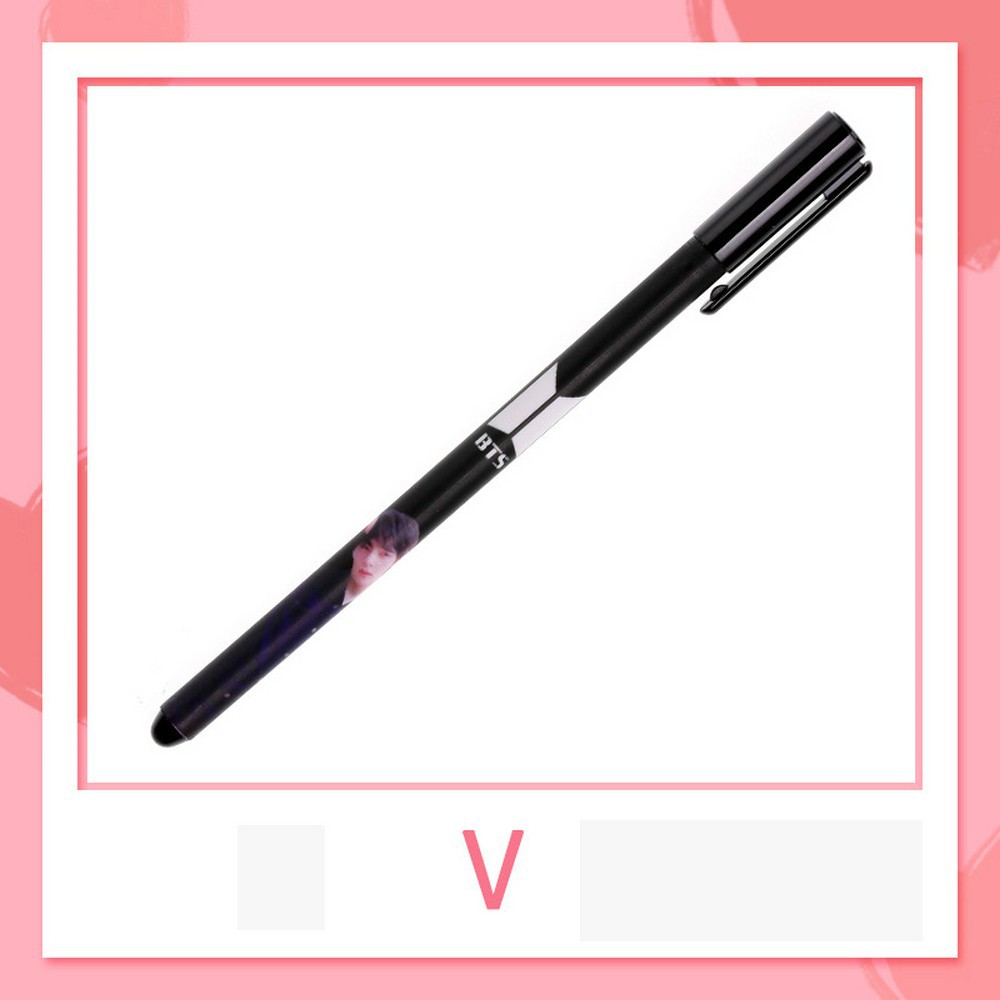 

KPOP CUTIE STORE 1/3pcs set kpop BTS BT21 Bangtan Boys JIMIN JIN J-HOPE V 0.38mm BLAKC INK PEN