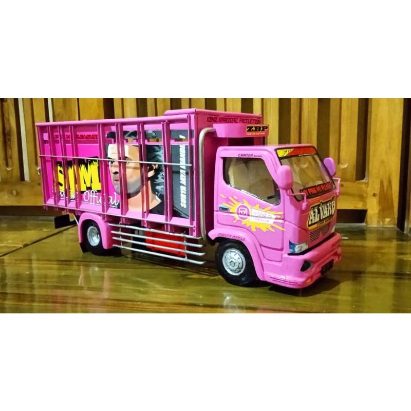 EXCLUVIE MINIATUR TRUK OLENG TAWAKAL PINK FULL LAMPU, MAINAN ANAK, MINIATUR TRUK, TRUK OLENG TERBARU