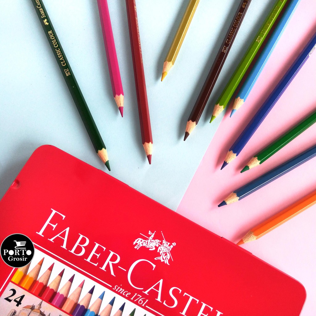 

Faber Castell 24 Classic Colour Pencil Pensil Warna Kemasan Kaleng (Tin Case)