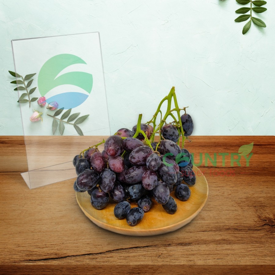 

[ 1 KG ] Black Grape Seedless Sweet / Anggur Hitam Tanpa Biji Manis