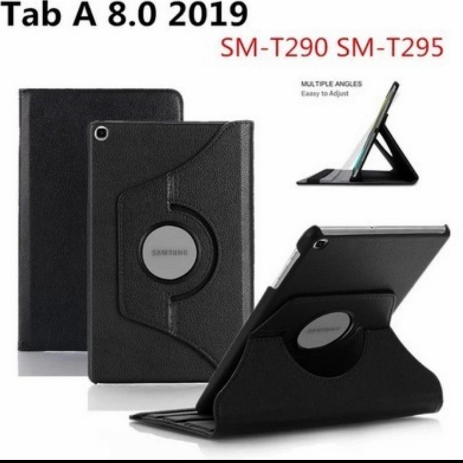 FLIP COVER SARUNG TAB A8 2019 T295 - CASING ROTARY CASE SAMSUNG T295 T290 TAB A 8 2019 / TEMPERED GLASS TAB A8 2019 T295 WHITE_CELL