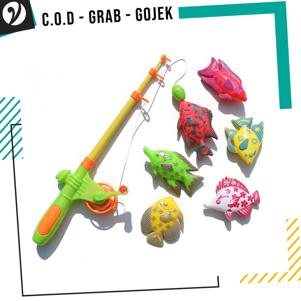 Mainan Edukasi Anak Alat Pancing Ikan Tongkat Pancingan